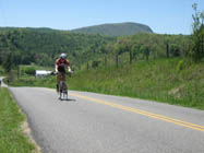 Cyclists with Buffalo mountain in background.
